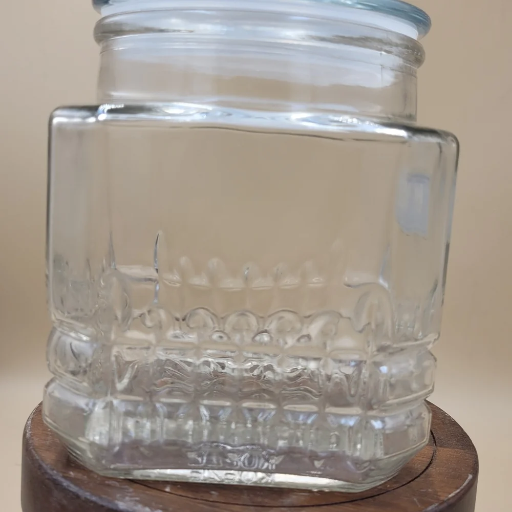 Vintage Koezes Clear Glass  Canister Apothecary Candy Jar with Lid 7